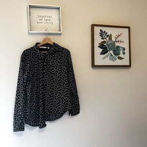 Lauren Conrad, Bow-Tie Black Shirt, Size Large